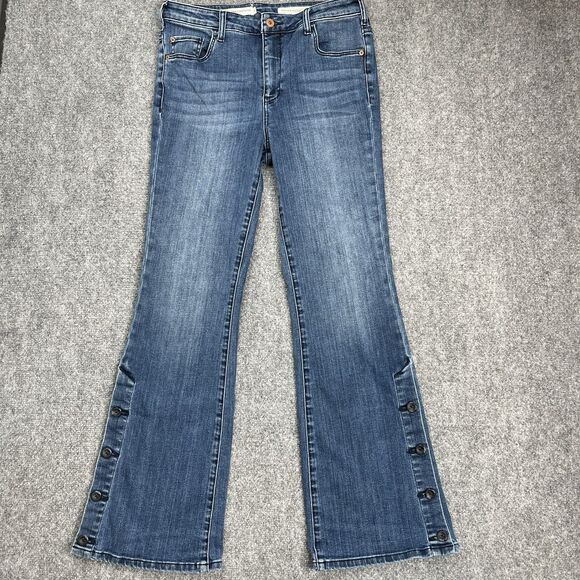 Anthropologie Pilcro Letterpress High Rise Bootcut Button Leg Jeans Sz 30 - Picture 3 of 14